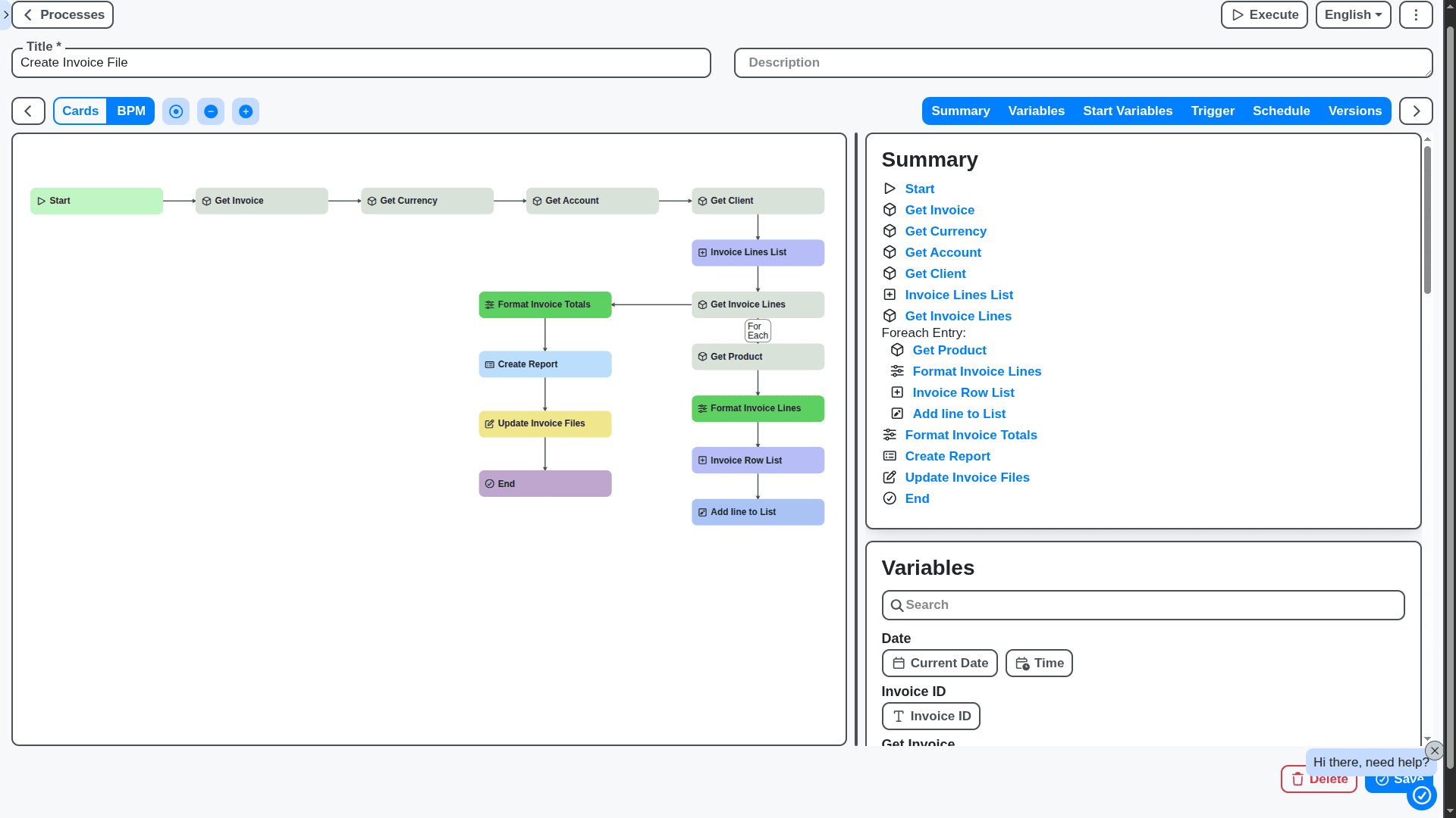 accounting management - create invoice file process in bpm process designer mode