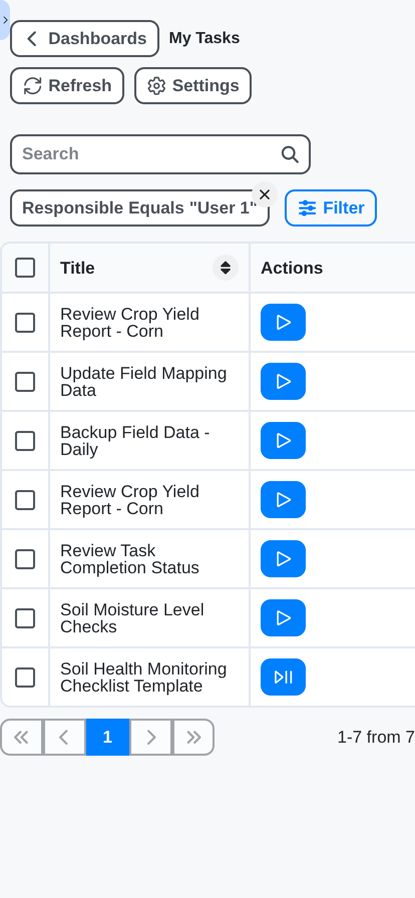 agriculture management my task list on mobile phone
