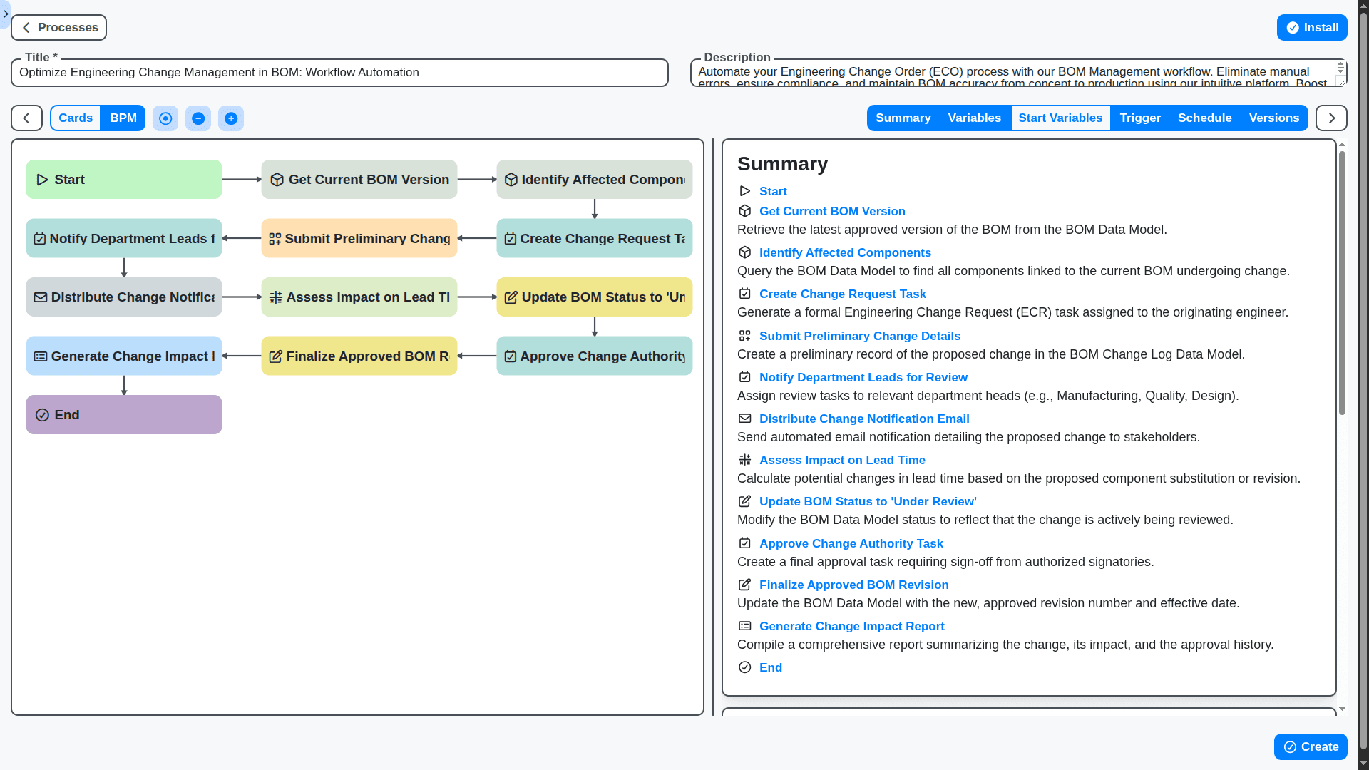 BOM - optimize engineering change management workflow