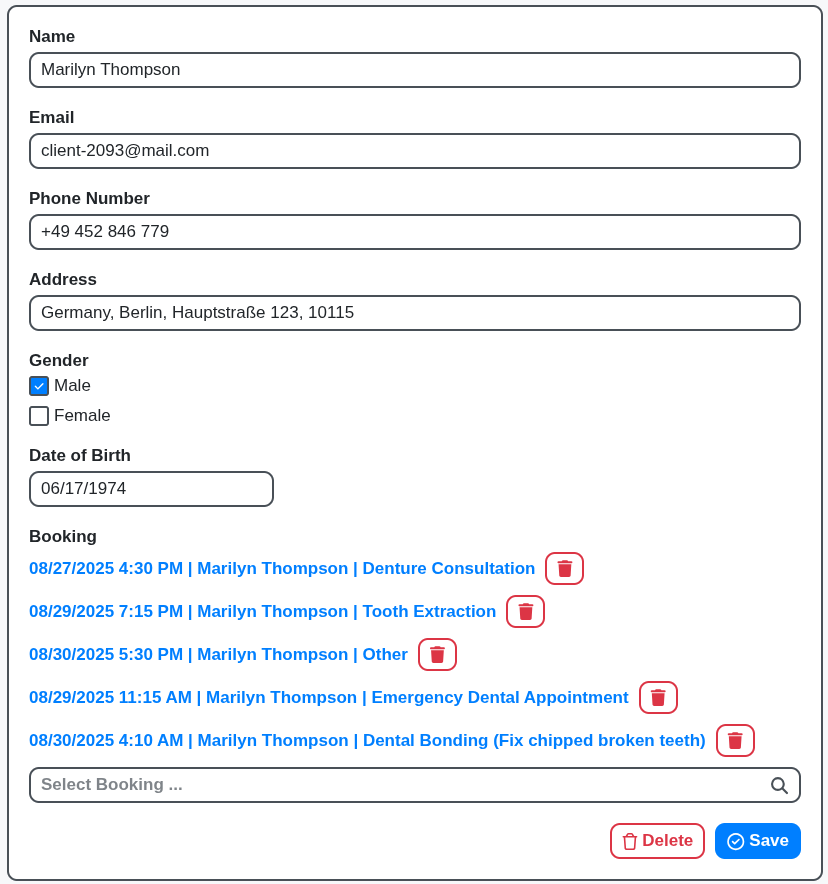 dental management patient view