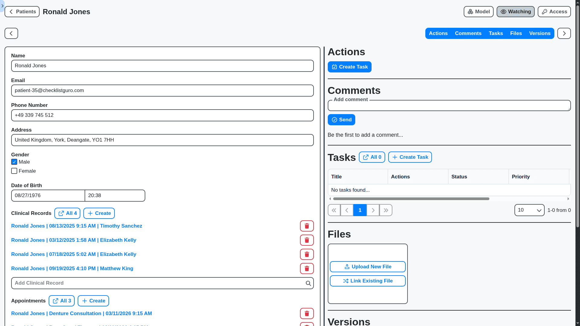 dental management patient view
