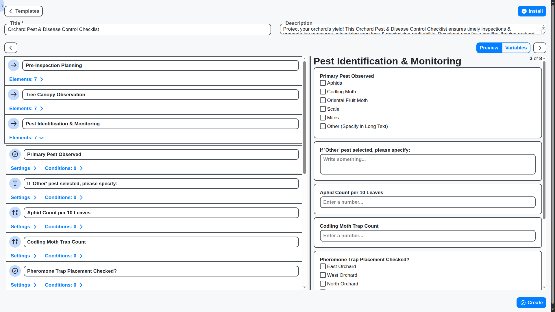 farm management orchard pest and disease control checklist