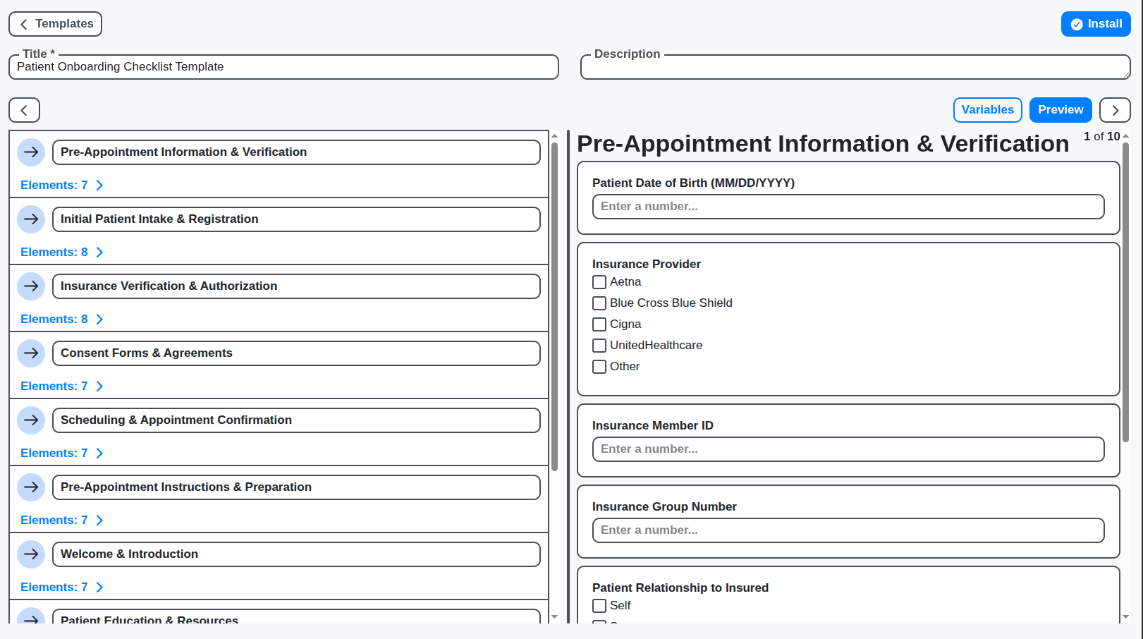 healthcare patient onboarding checklist