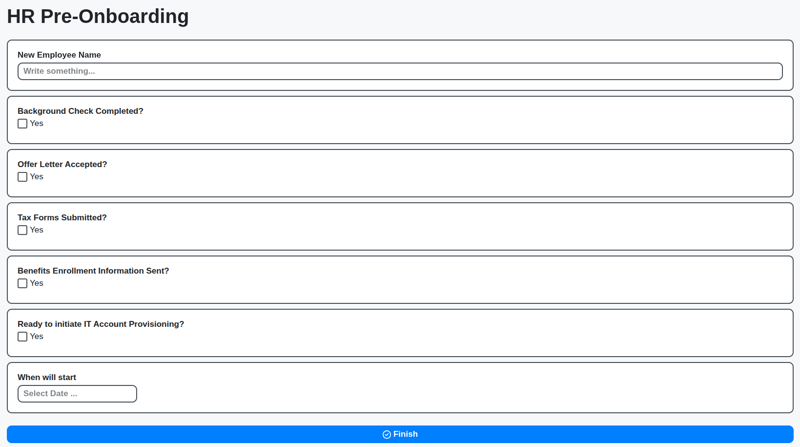 hr pre onboarding checklist