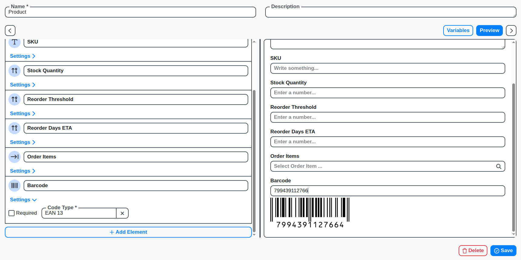 inventory product barcode