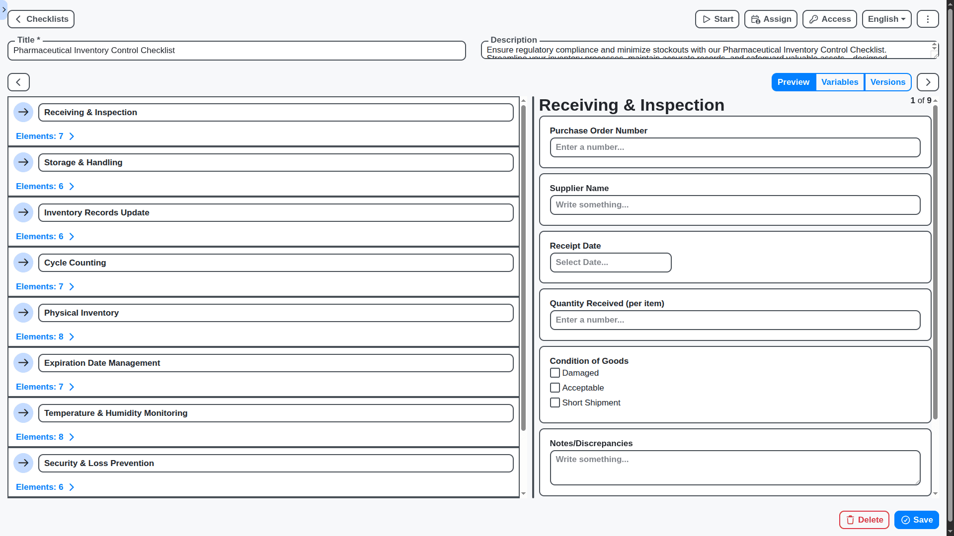 inventory management pharmaceutical inventory control checklist