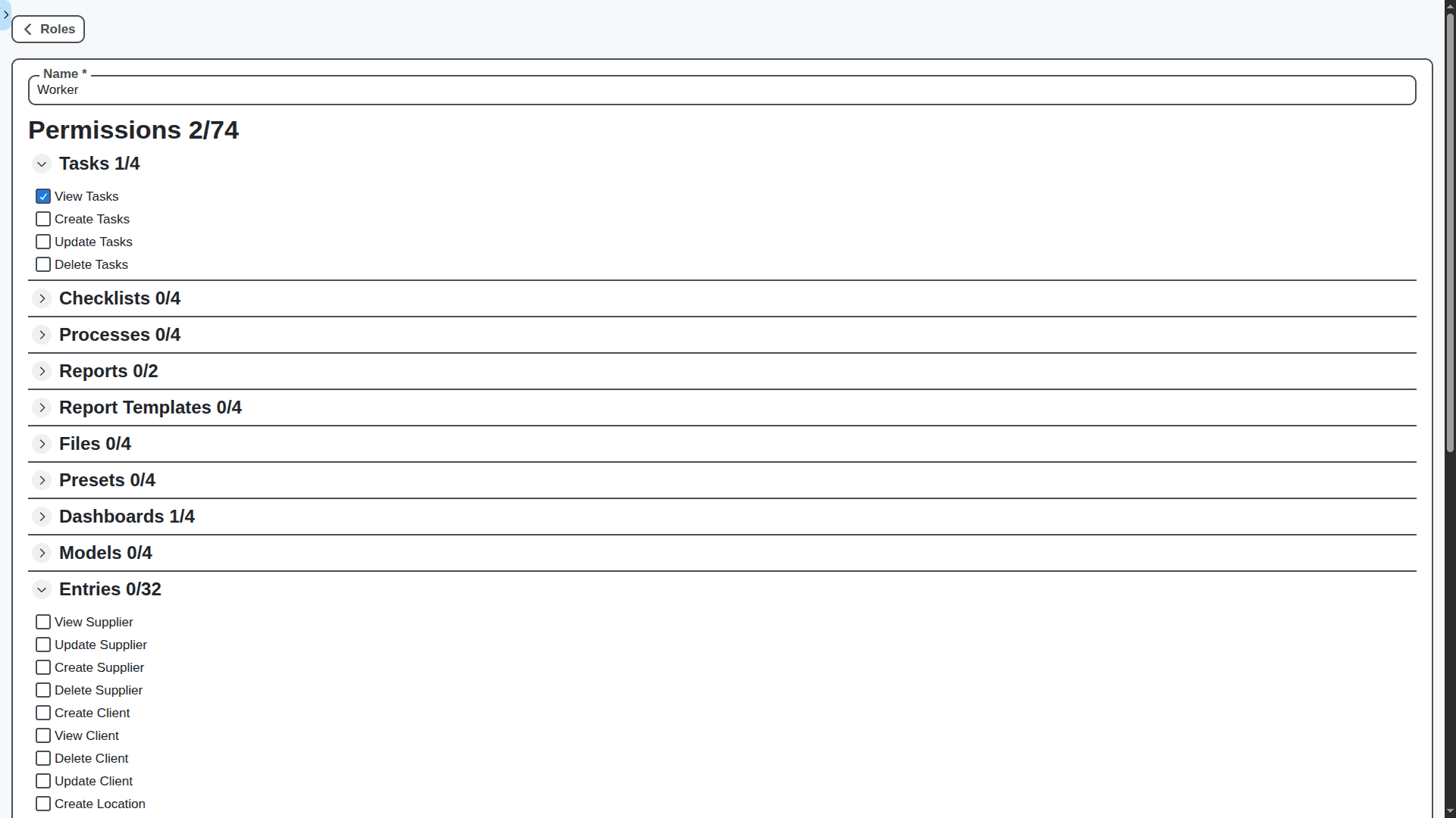inventory management worker role permissions
