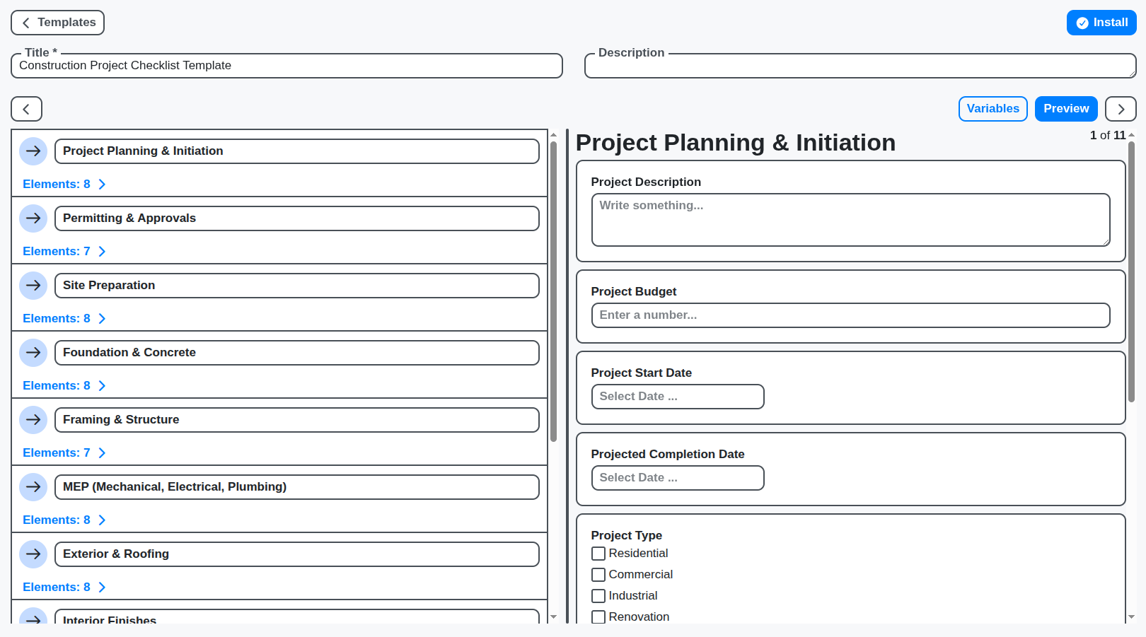 project management construction project checklist