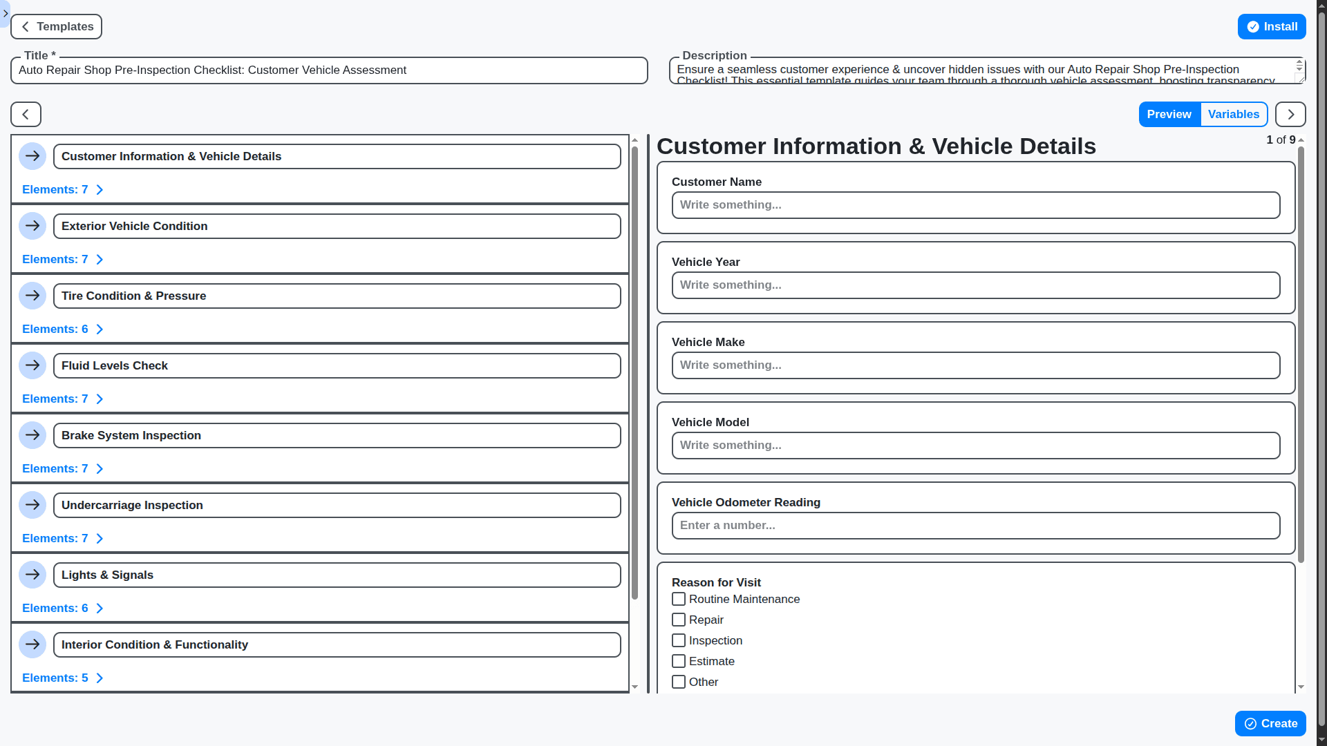 auto repair shop management - auto repair shop pre inspection checklist
