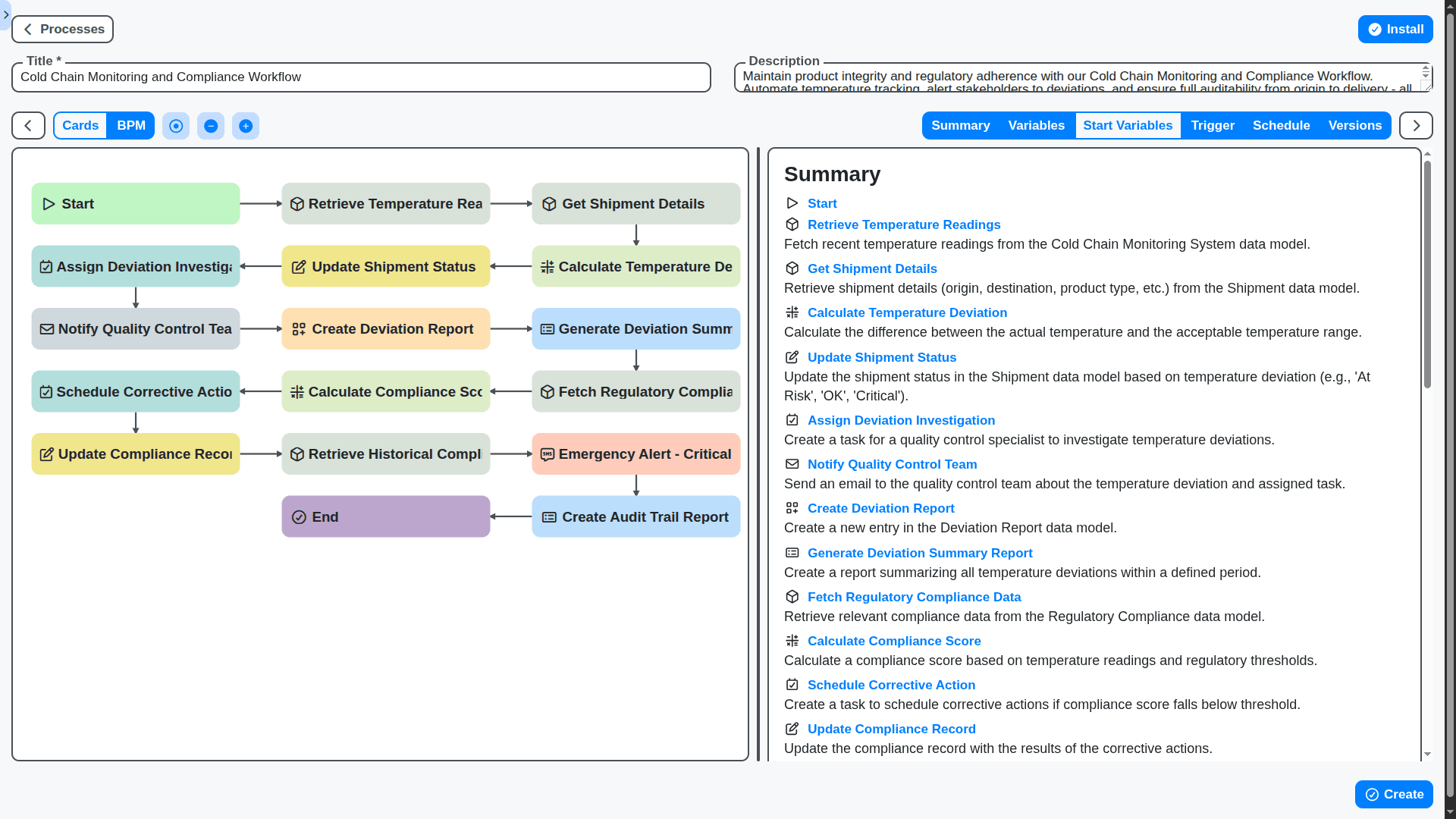 SCM - cold chain monitoring and compliance workflow