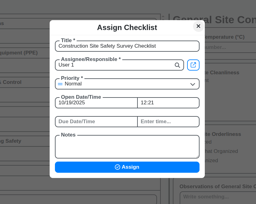 assign survey to user screenshot