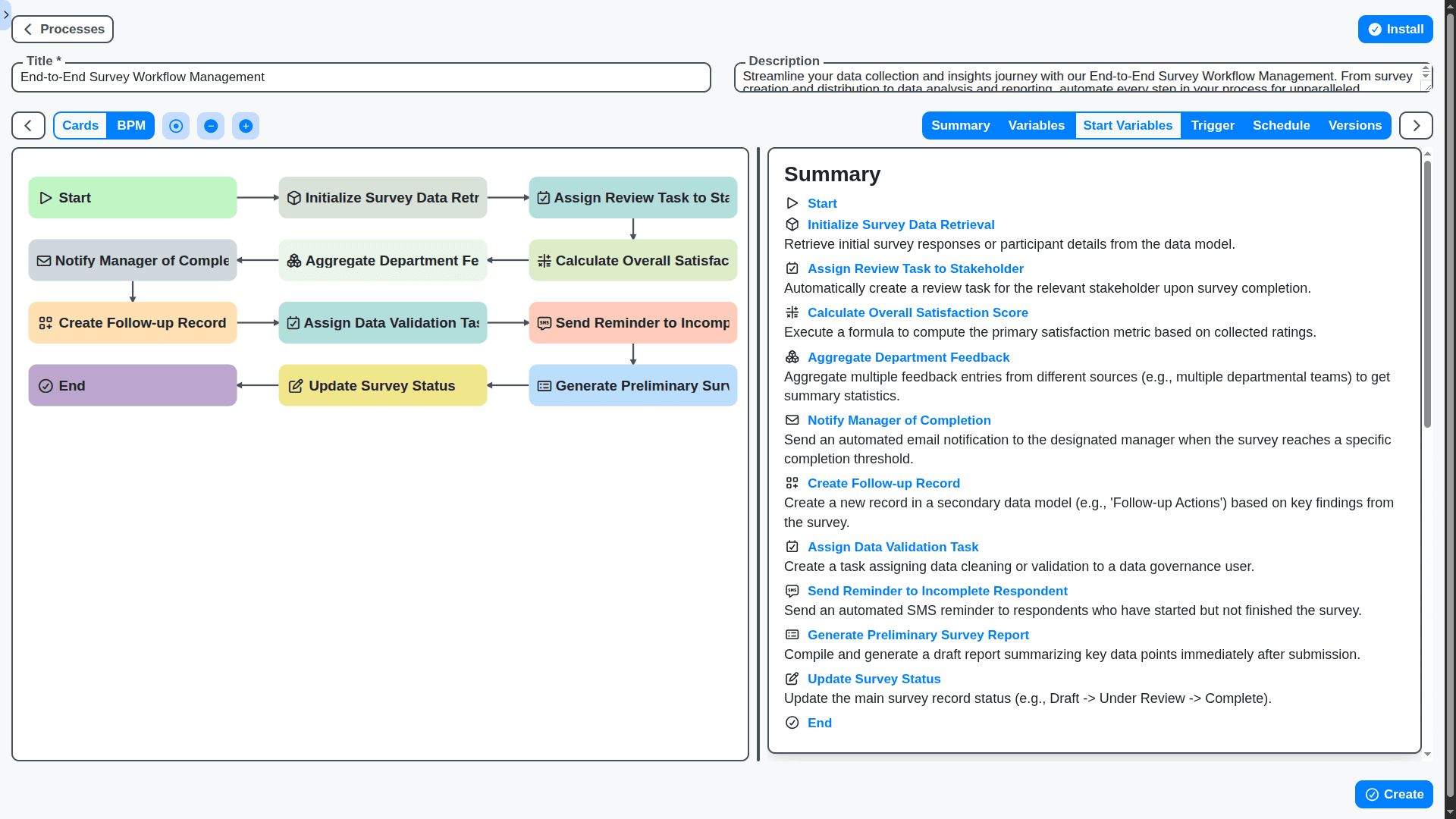 survey management - end to end survey workflow