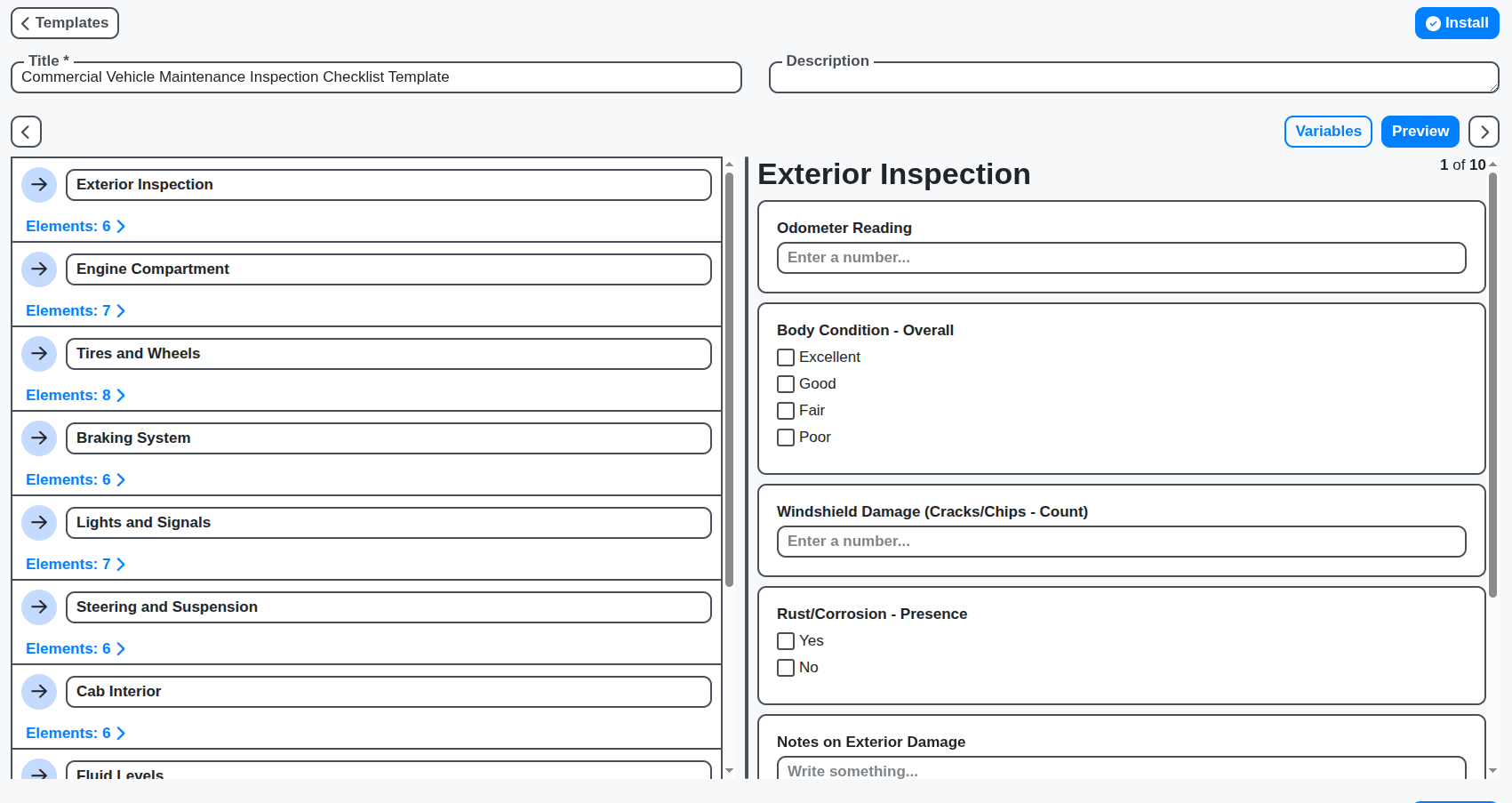 vehicle maintenance checklist